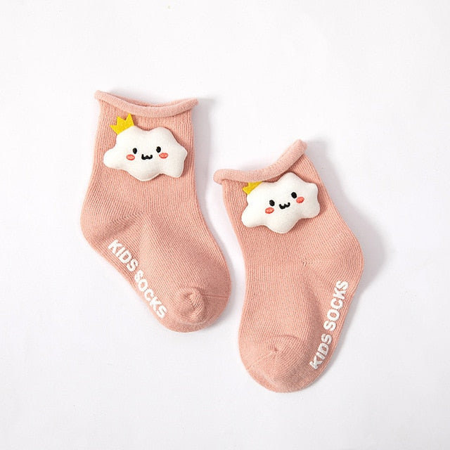 Children's Socks Cute Cartoon Dolls Baby Socks Boys Girls Socks Non-slip Loose Mouth Pure Cotton Kids Socks