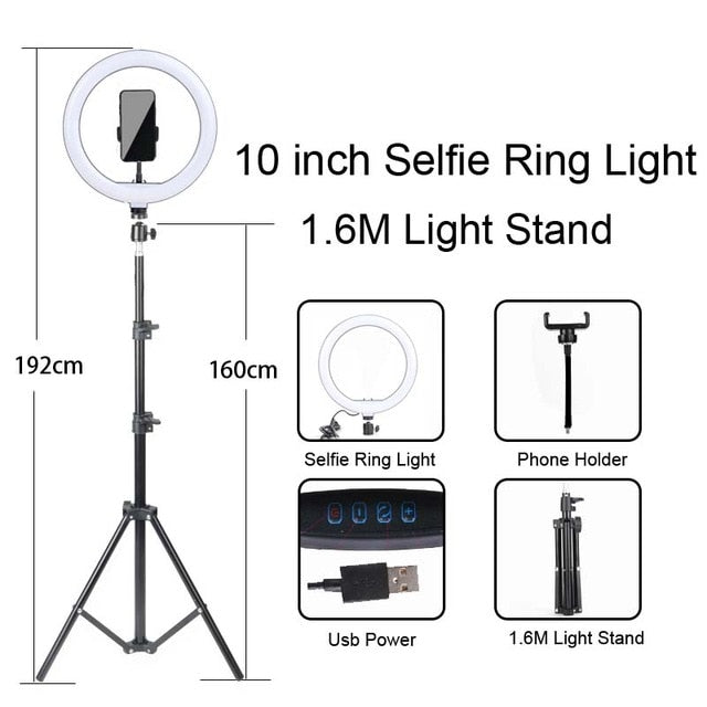 Ringlight For Makeup Live Fill Light Ring Light LED Selfie Stand Tripod