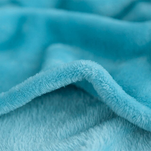 Solid Color Super Warm Soft Coral Fleece Blanket Throw