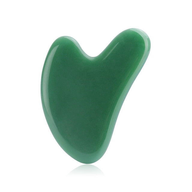 Quartz Jade Roller Heart Guasha Scraping Board Slimming Face Lift Massage