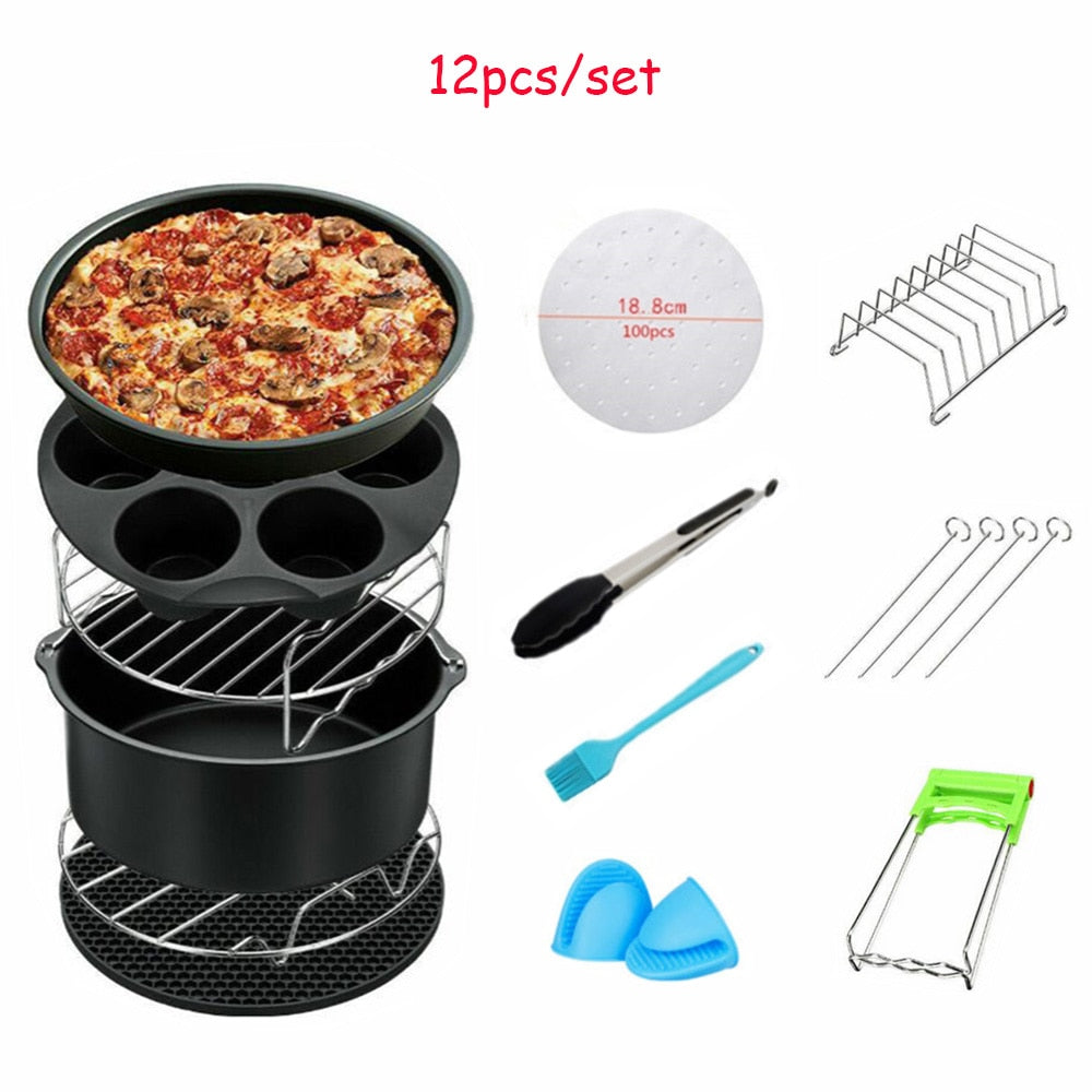 All Air fryer Baking Basket Pizza Plate Grill Pot Kitchen Cooking