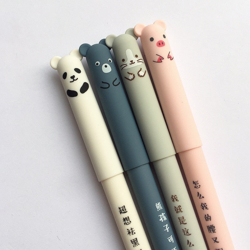 Kawaii Pig Bear Cat Mouse Erasable Gel Pen