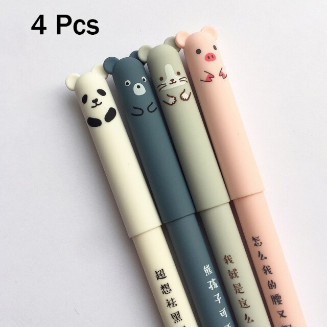 Kawaii Pig Bear Cat Mouse Erasable Gel Pen