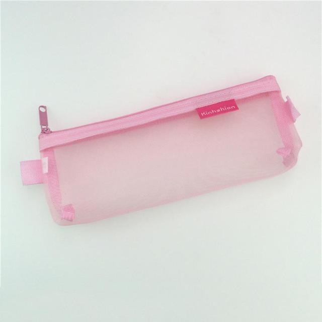 Transparent Grid Pen Bag