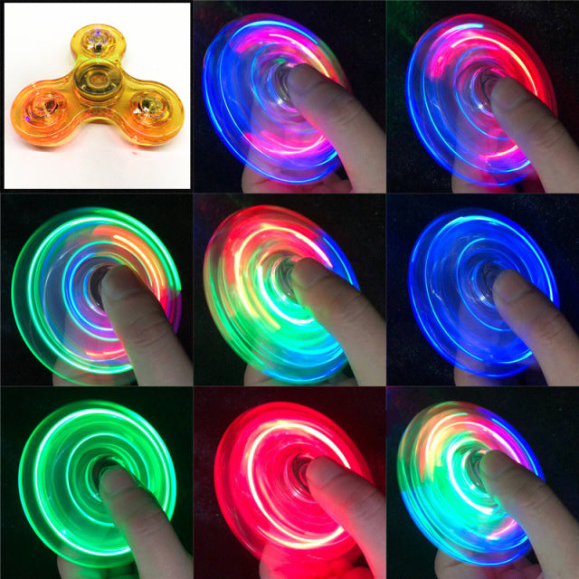 Luminous LED light Fidget Spinner Hand