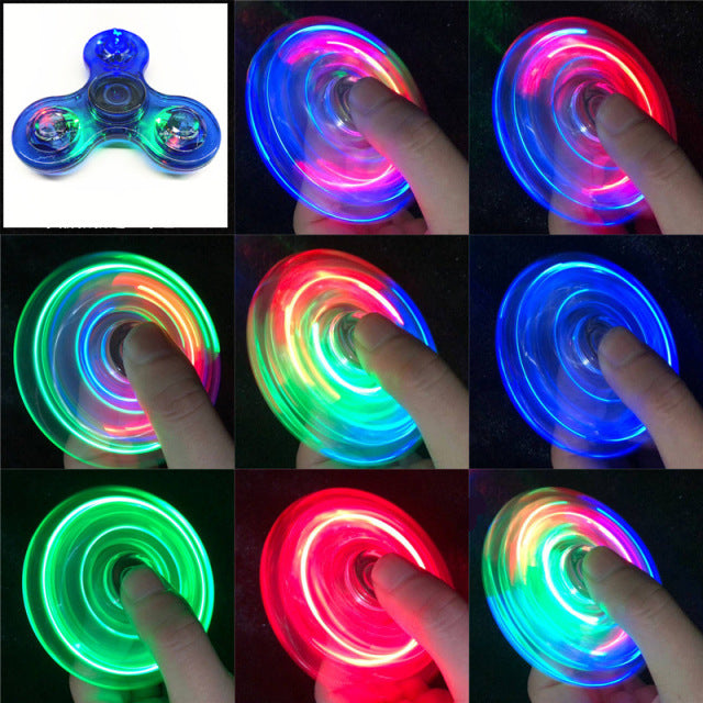 Luminous LED light Fidget Spinner Hand