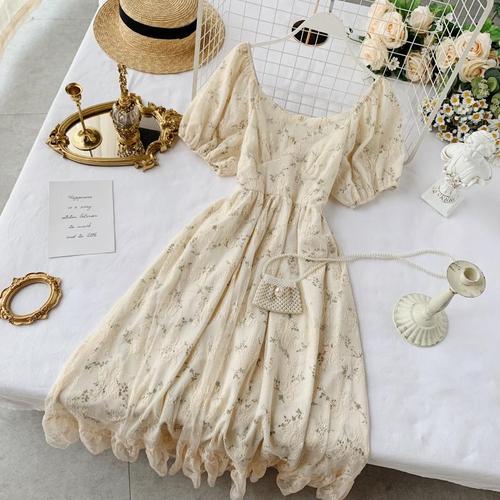Summer Fairy Dress Women French Style Vintage