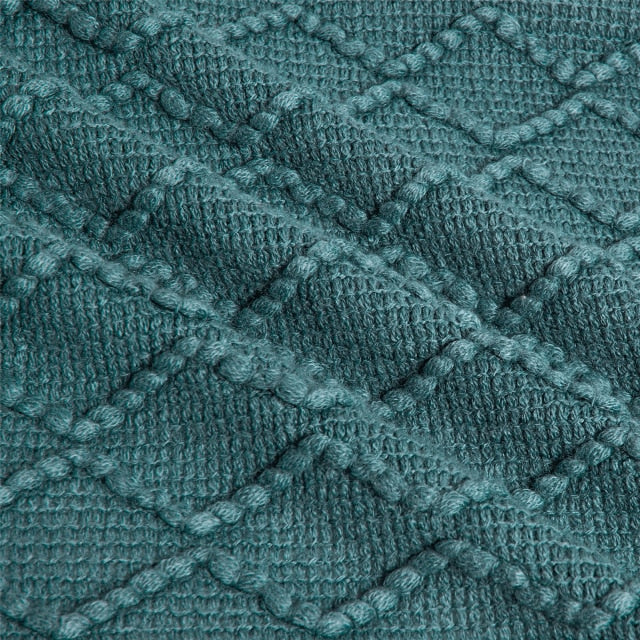 Geometric Knitted Portable Blanket