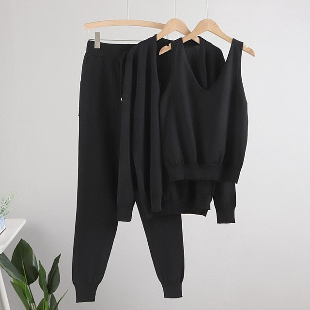 3 Pcs  Knitted Tracksuits