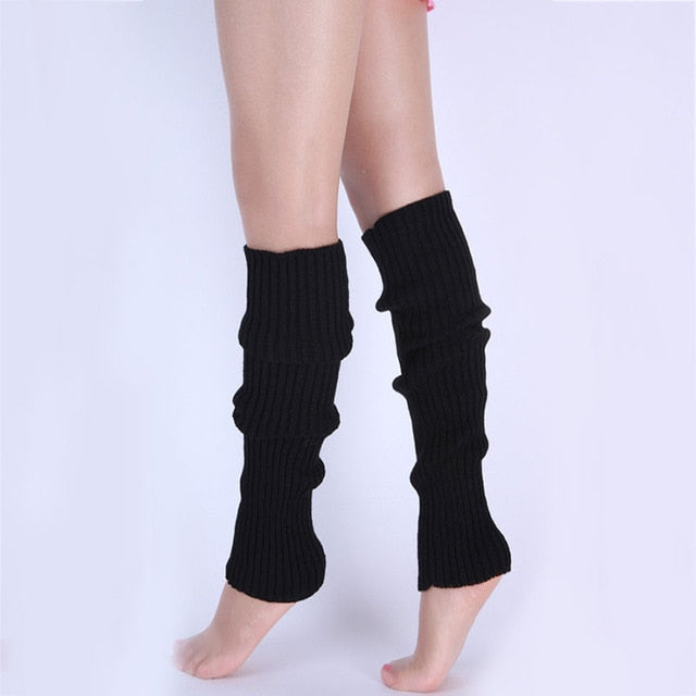 Punk Solid Black Cool Knit Long Socks