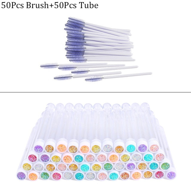 Dust-proof Sparkling Eyebrow Brush Tube Disposable