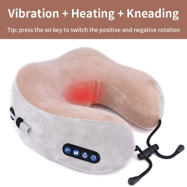 Electric Neck Massager U shaped Pillow Multifunctional Portable Shoulder Cervical Massager