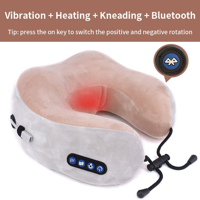 Electric Neck Massager U shaped Pillow Multifunctional Portable Shoulder Cervical Massager