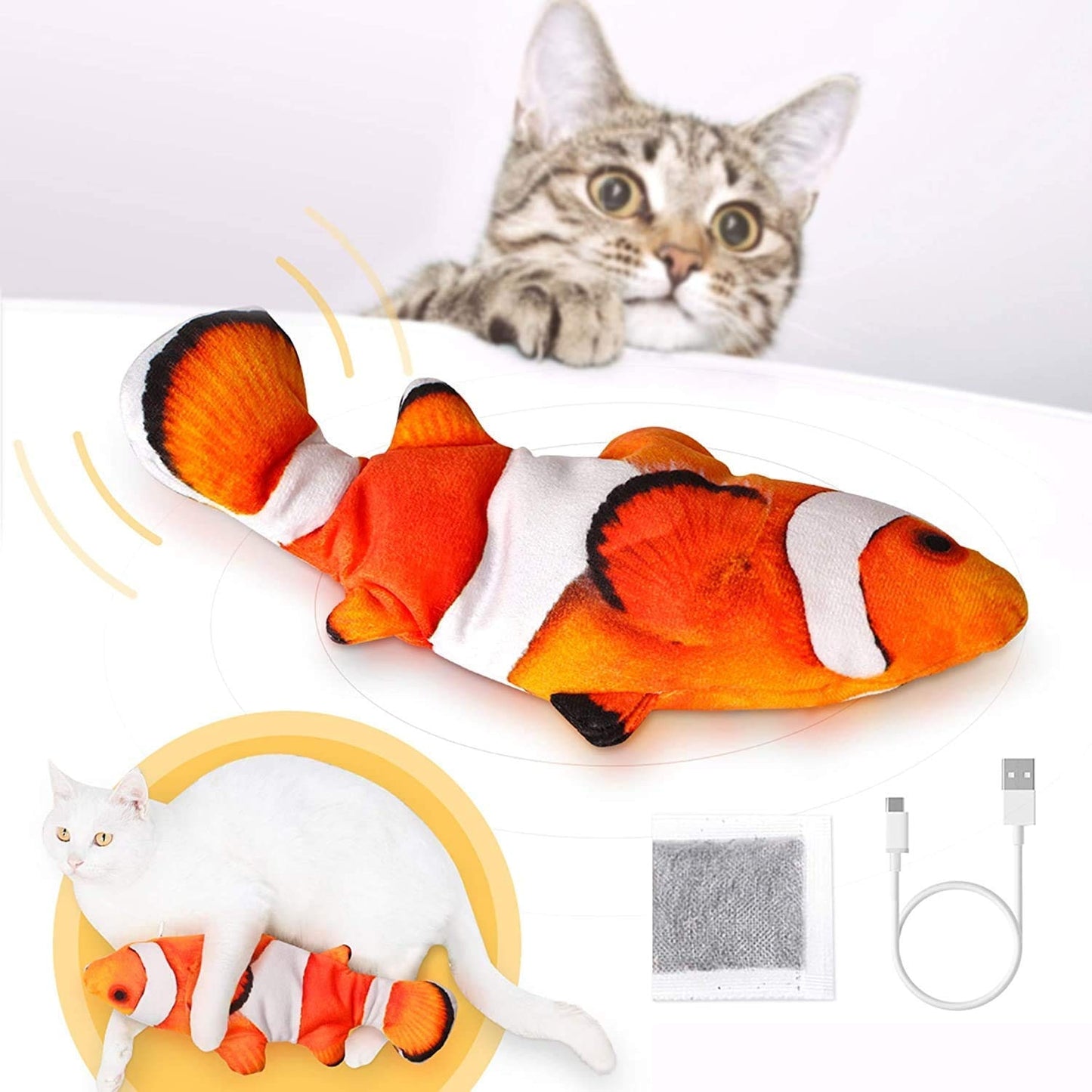 Electric Floppy Fish Cat Toys Interactive Catnip