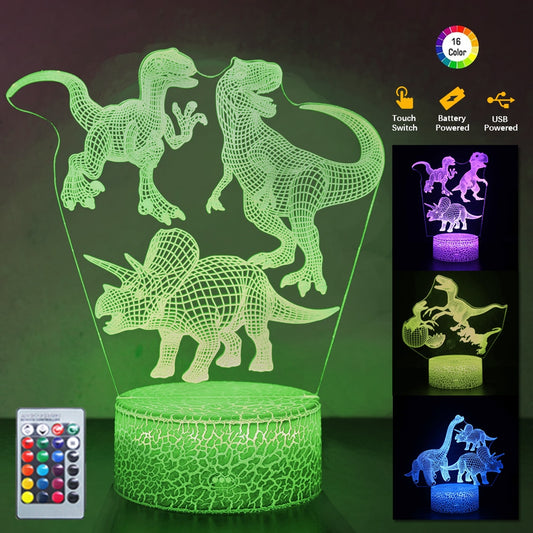 3D Dinosaur Night Light For Child Bedroom