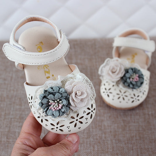 Kids Leathers Shoes Sweet Flower Sandals