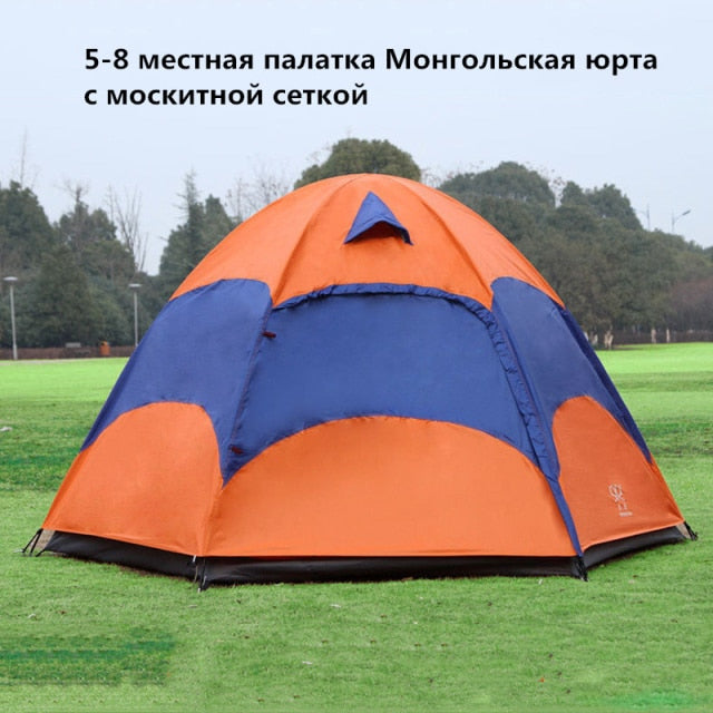 Big Camping Tent 3-4/5-8 Person Dual Layer