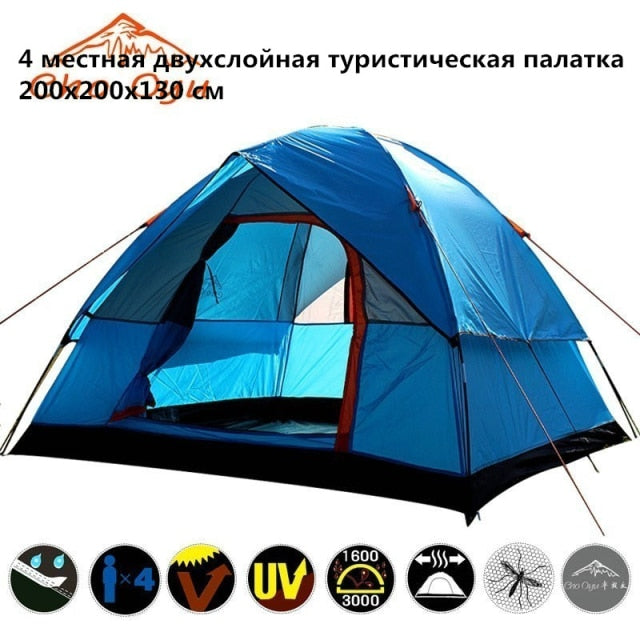 Big Camping Tent 3-4/5-8 Person Dual Layer