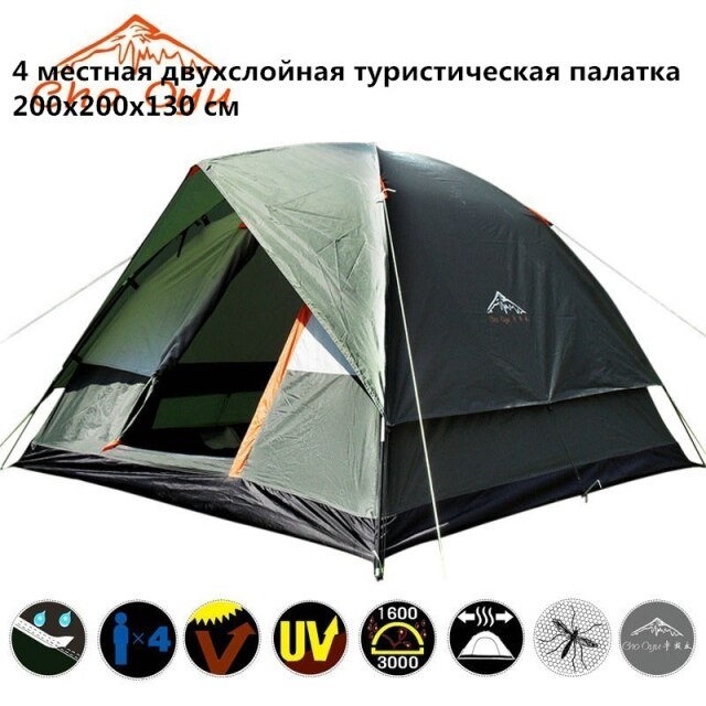 Big Camping Tent 3-4/5-8 Person Dual Layer