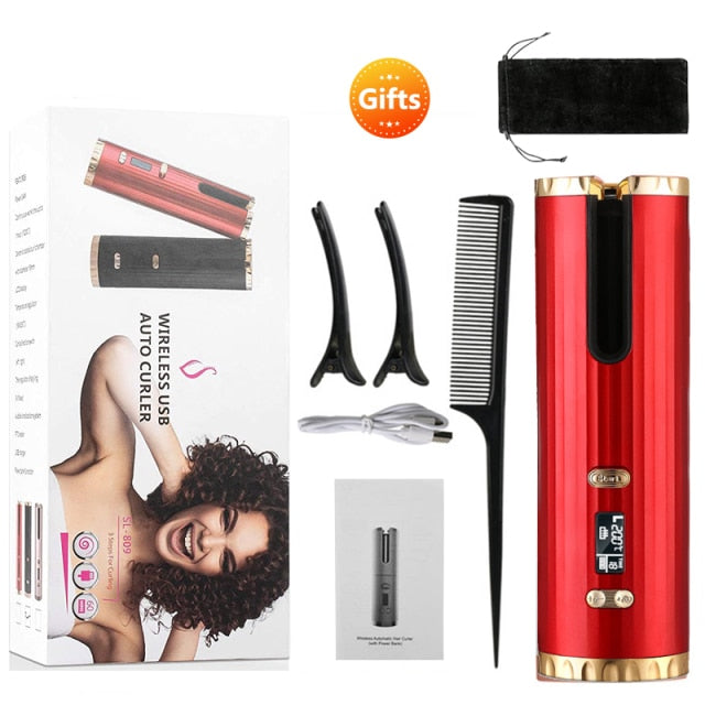 Cordless Automatic Hair Curler USB Rechargeable Curling Iron