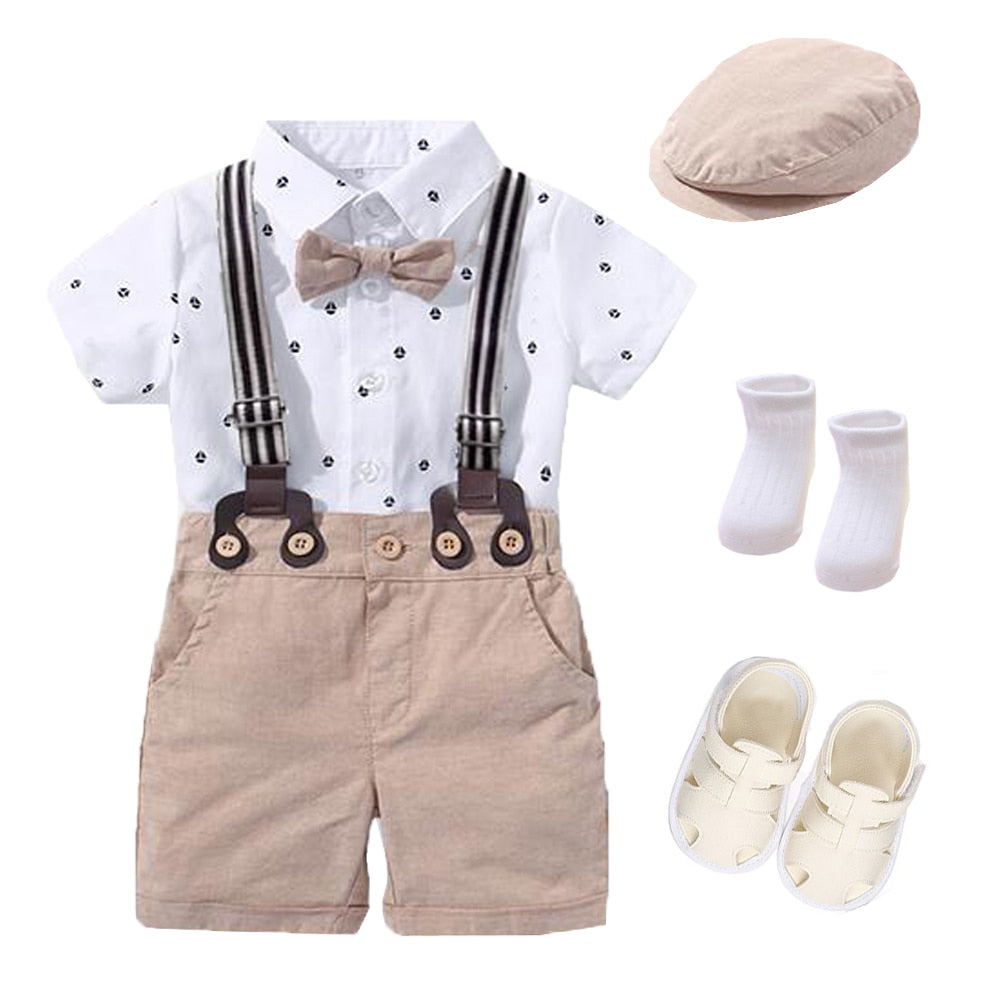 Baby Boy Romper Clothing Set Handsome Bow