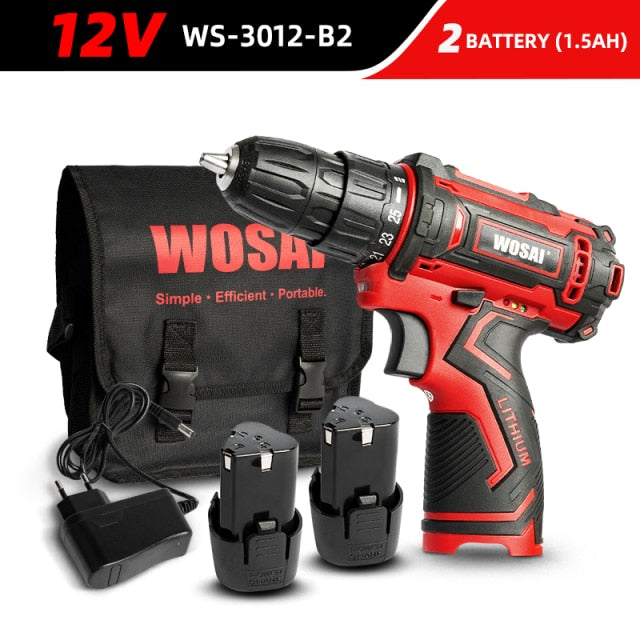 WOSAI 12V 16V 20V Cordless Drill Electric Screwdriver