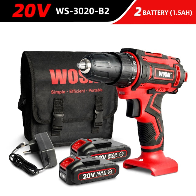 WOSAI 12V 16V 20V Cordless Drill Electric Screwdriver