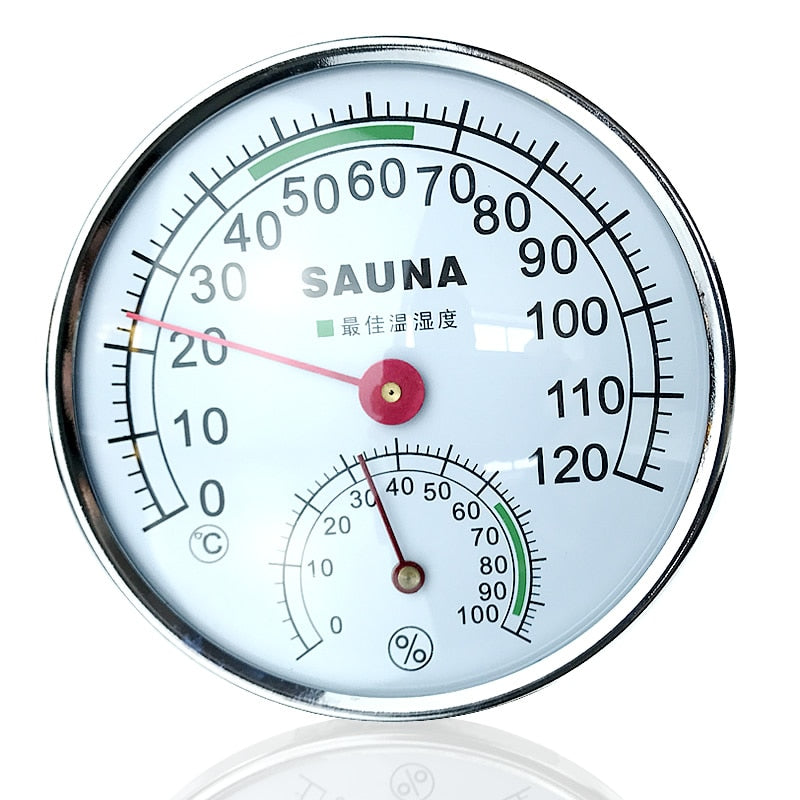 Temperature-Humidity-Meter Stainless-Steel Sauna Household