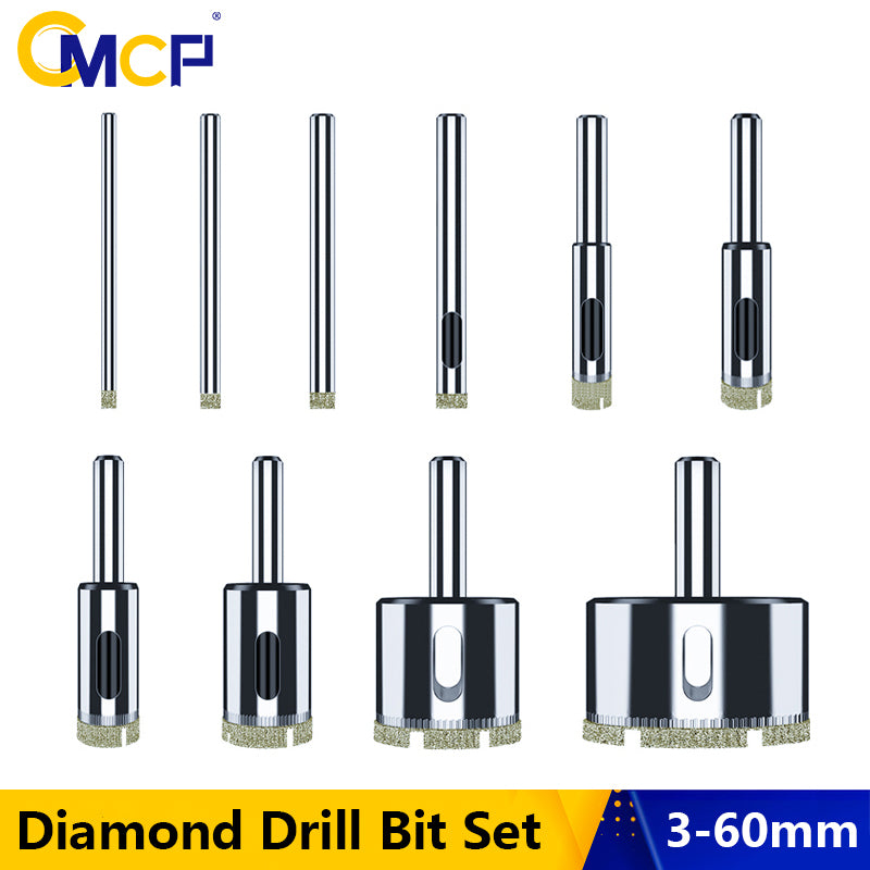 Diamond Coated Drill Bit Set Tile Marble Glass