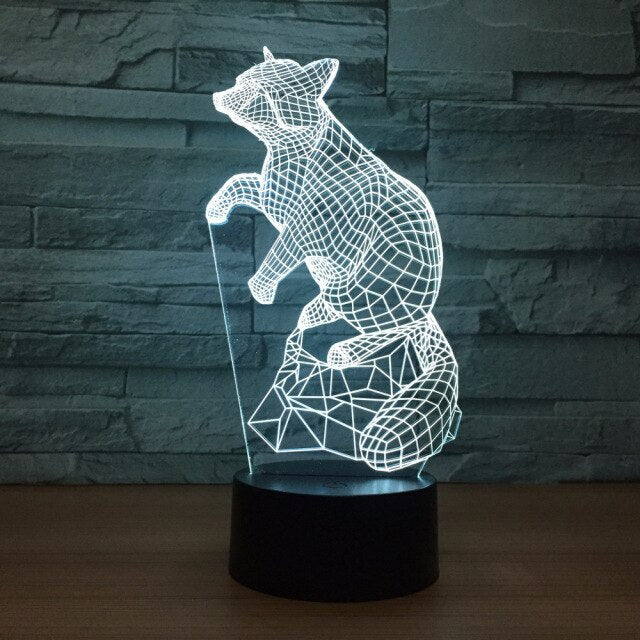 Fox shape Acrylic 7Colors Desk Lamp