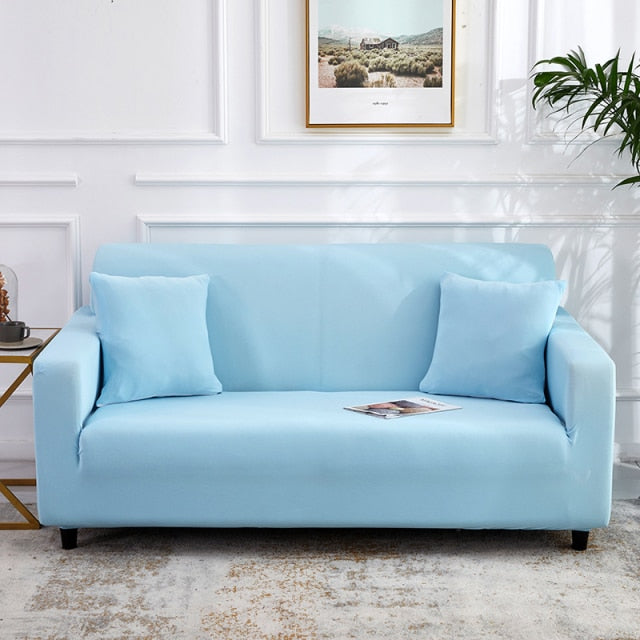 Elastic Plain Solid Sofa Cover Stretch Tight