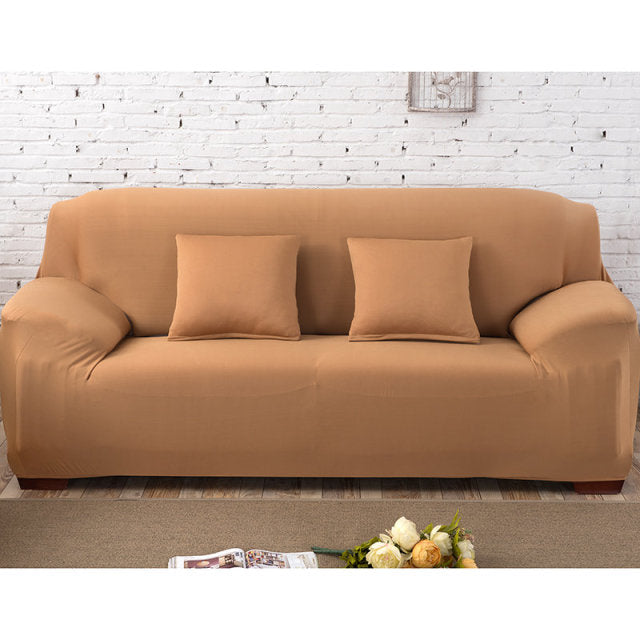 Elastic Plain Solid Sofa Cover Stretch Tight