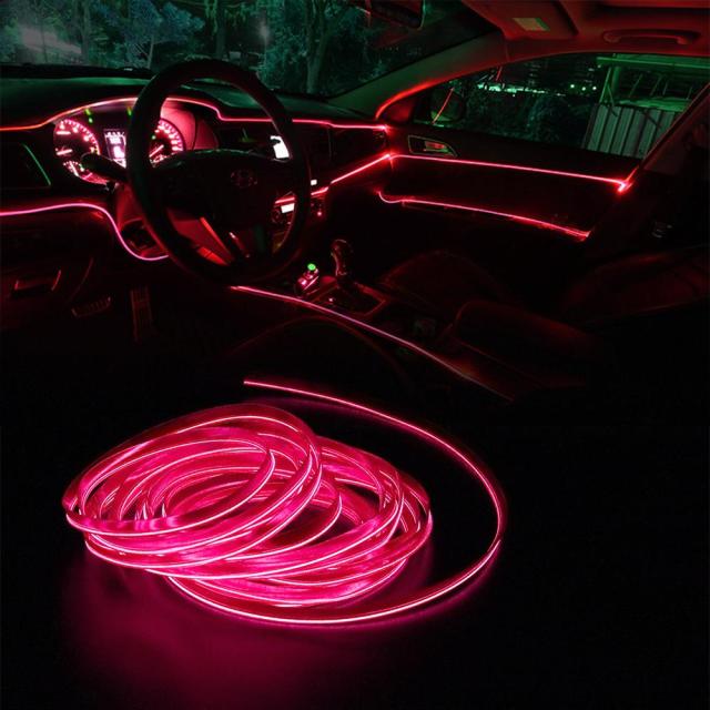 Car Interior Lighting Auto Door Light USB LED Wire
