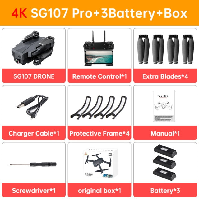 SG107 RC Drone 4K HD Profesional WIFI FPV Dual Camera