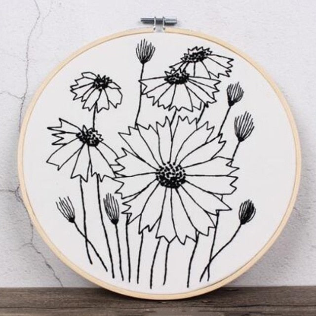 DIY Flowers Plants Pattern Embroidery Set