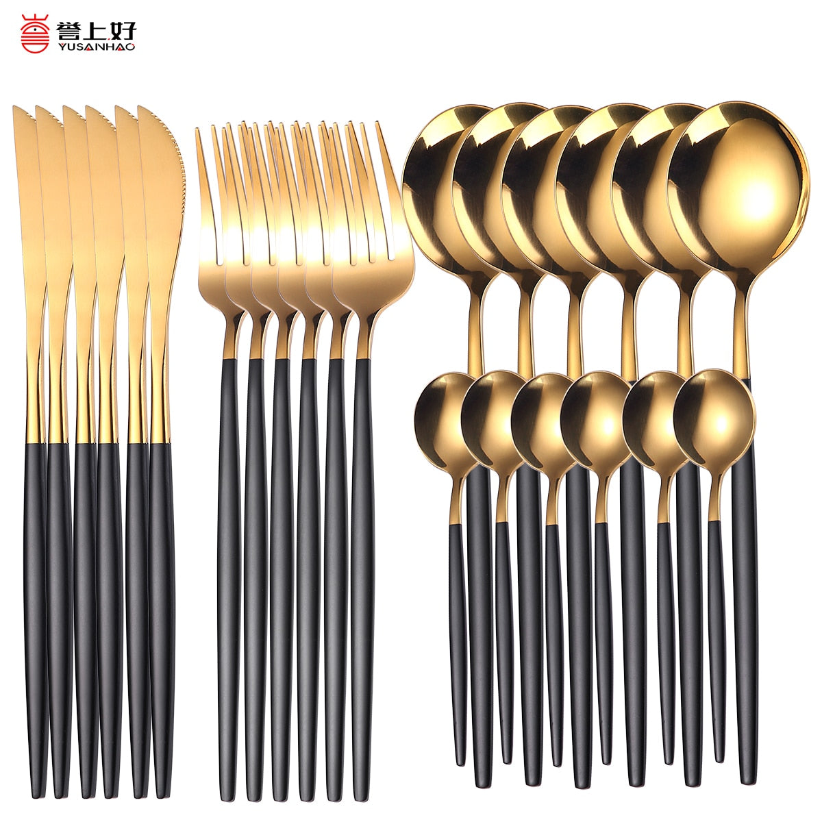 24pcs Upscale Gold Dinnerware Set