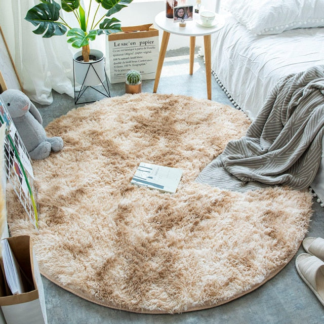 Bubble Kiss Fluffy Round Rug Carpets
