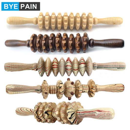 BYEPAIN Wooden Exercise Roller Sport Injury Gym