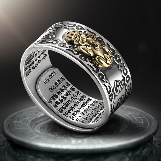 Women Men Good Luck Adjustable Ring