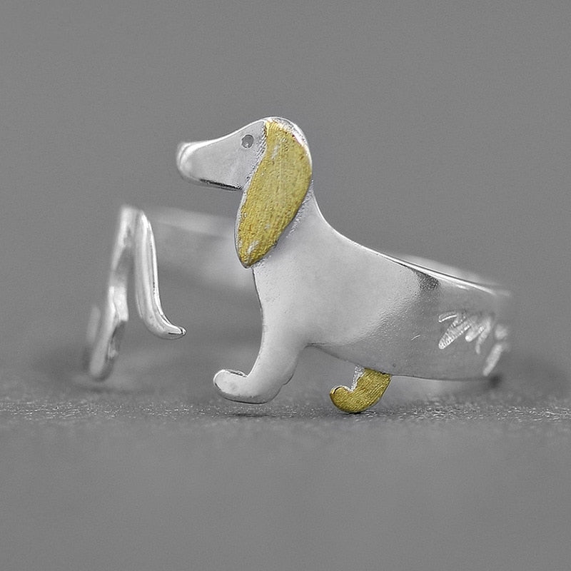 INATURE Cute Dachshund Dog Adjustable Ring
