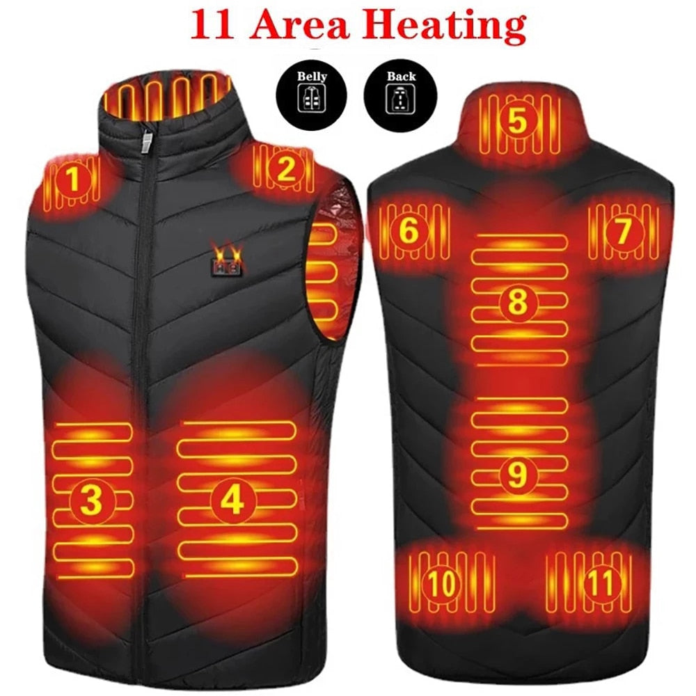 New USB Electric Heated Vest Winter Smart Heating Jackets