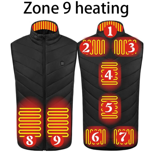 New USB Electric Heated Vest Winter Smart Heating Jackets