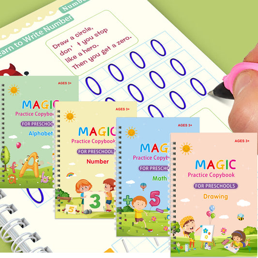 4 Magic Copybooks Children& Toy Writing