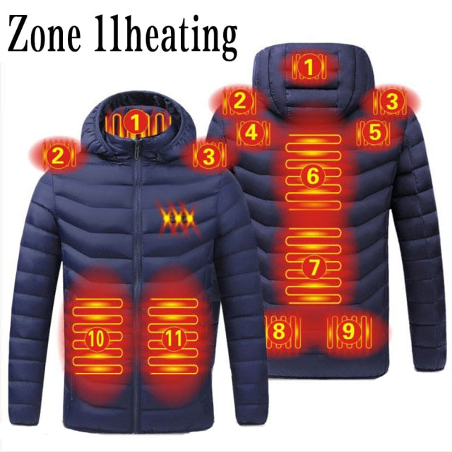 Heated Vest Jacket Washable Usb Charging Hooded