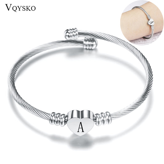 Fashion Heart Charm Bangle