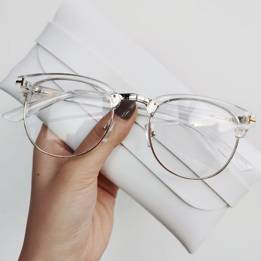 Half Metal Women Glasses Frame Eyeglasses