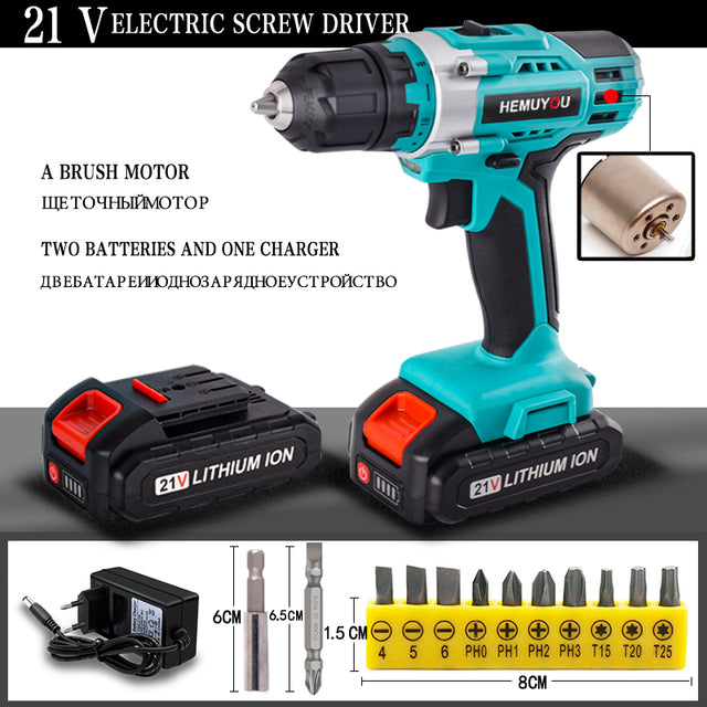 Cordless screwdriver Drill brushless Electric