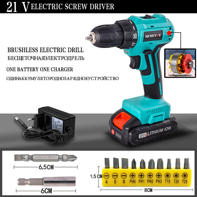 Cordless screwdriver Drill brushless Electric