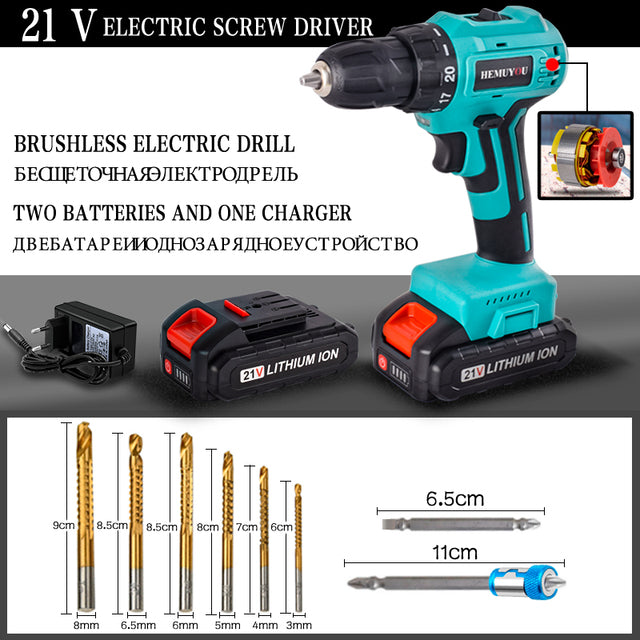 Cordless screwdriver Drill brushless Electric