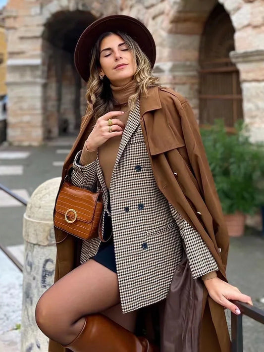 Women Plaid Blazers and Jackets Blazer